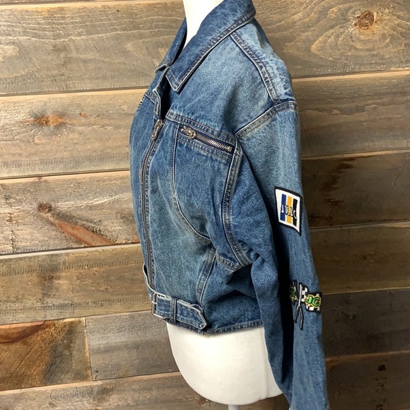Juicy Couture NWT Denim Jean Moto Jacket Patches S - Picture 13 of 13